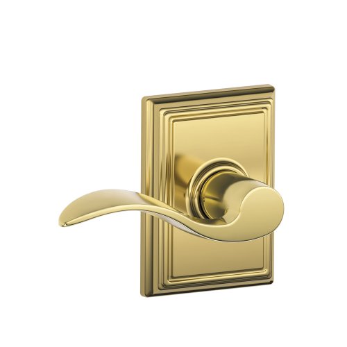 Schlage F10 Acc 505 ADD Accent Passage Lever, PVD Bright Brass