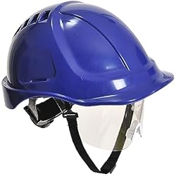 Casco De Seguridad Tipo 2 Clase E Portwest PW54 Endurance Plus Casco de Seguridad con Visera Azul Real