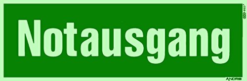 Preisvergleich Produktbild Notausgang Textschild ISO Folie nachleuchtend & selbstklebend 297x105mm