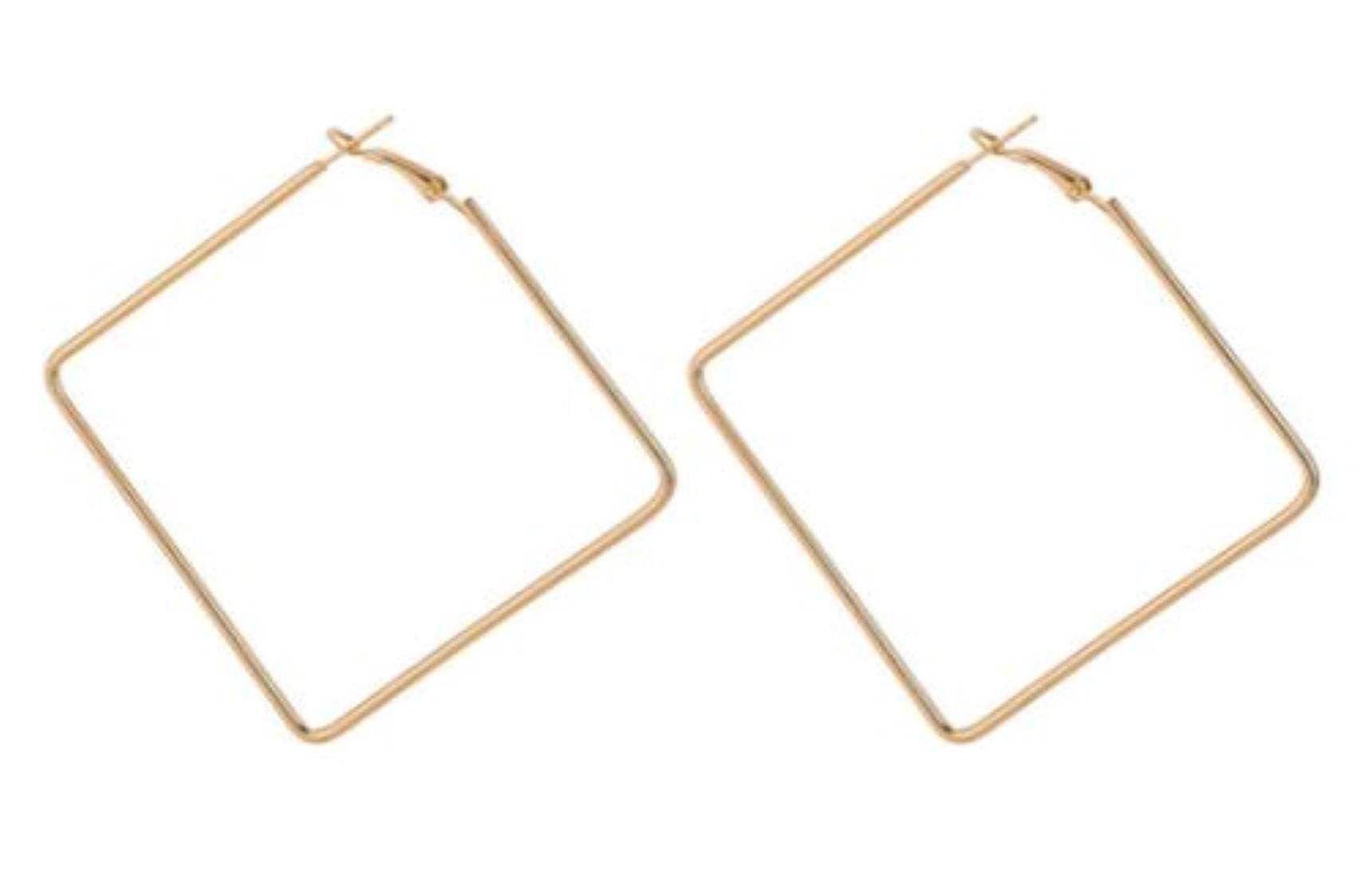 DENICRAAS Brass Golden Square Geometrical design Hoop bali fashion earrings for Women and Girls 1p (B09CL23C5P) Amazon Price History, Amazon Price Tracker