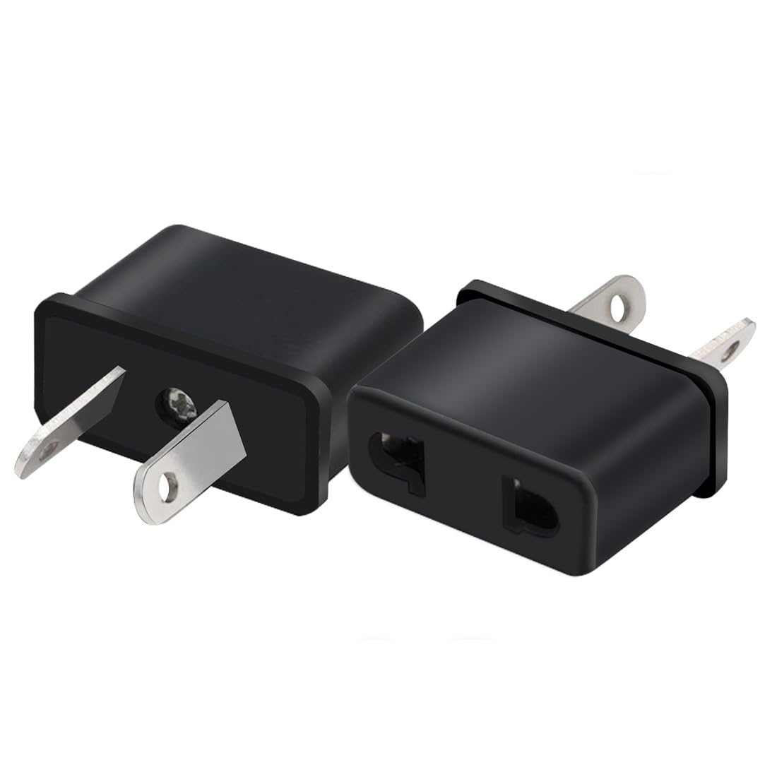 JORINDO Black 2-pack Australia Standard Travel Plug Adapters, 2 Hole Sockets, EU/US to AU, 6A/125-250V, 600W, CE/ROHS Certified