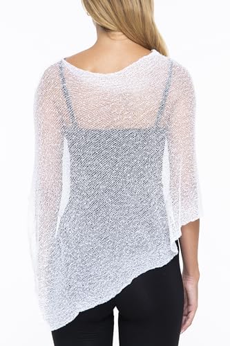 Image of SHU-SHI Womens Sheer Knit Poncho Shrug Lightweight Cover Up One Size Fits Most