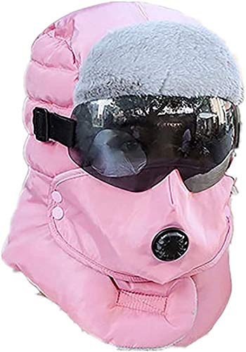 Trooper Chapeau de trappeur d'hiver avec cache-oreilles et cache-cou thermique coupe-vent pour femme et homme (Kaki), rose, 6 7/8 / 7 5/8 Cover