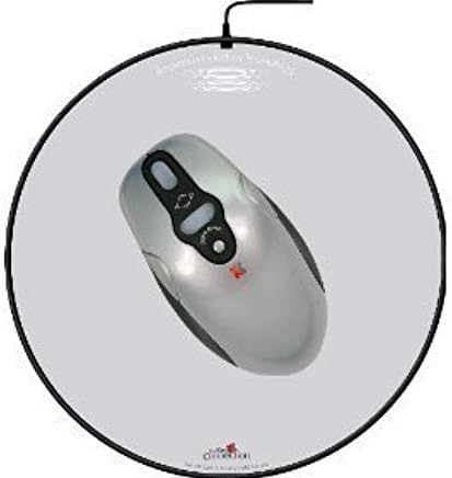 Key Connection Battery-Free Eco-Friendly Wireless Optical Silver Mouse and Pad - USB Connection (Silver Grey and Black)