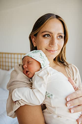 Copper Pearl Baby Bonnets: Ultra-Soft, Comfy to Wear, Tie-On Infant Sun Hat for Protection Against UV Rays, Trendy Coordinating Designs Swaddles, 0-3 Months - Fern4