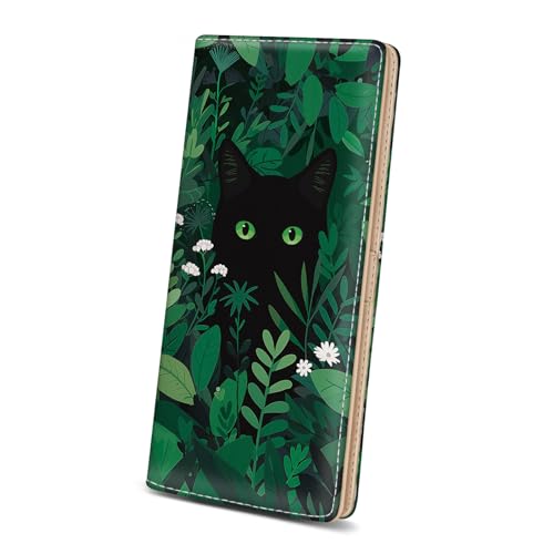 Image of Immaturus Womens Wallet RFID Blocking Slim Thin Credit Card Holder Cat | Long Bifold, 11 Card Slots, Cash Purse, Zipper Coin Pocket, Travel Clutch Billfold, PU Leather, ID Window, Ladies Woman Gift