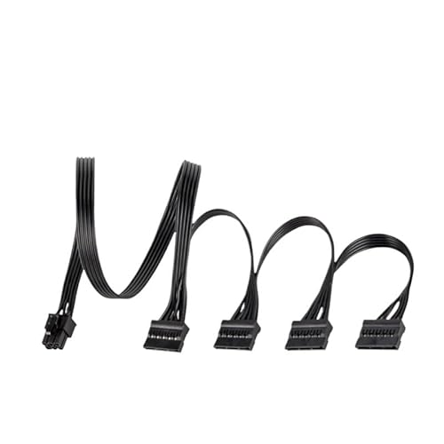 XSHERC GF1 650W 750W 850W 1000W 1200W、GPU PCIe 8ピン、CPU 4+4ピン、SATA 24ピン用モジュラー電源ケーブル(4 SATA Straight)