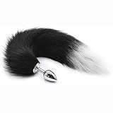 Beauty's Love Adoreyou Coda di Volpe Giocattoli Morbido Liscio In Acciaio Inox Coda Spina Cosplay Costume Accessorio (Nero)
