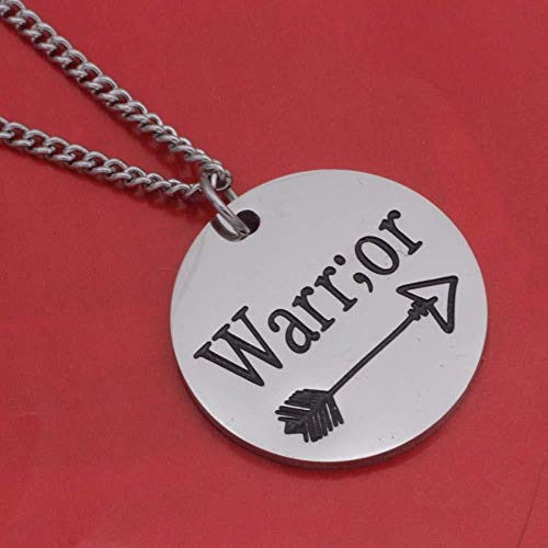 Preisvergleich Produktbild CKAWM Halskette Edelstahl Anhänger Halskette Awareness Recovery Symbol Handstamped Arrow Mental Health Halskette Frauen Mädchen