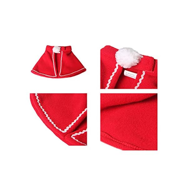Bestoyard dog cloak christmas pet costumes red polar fleece pet cape cat halloween costume pet apparel size s (red) - image 8