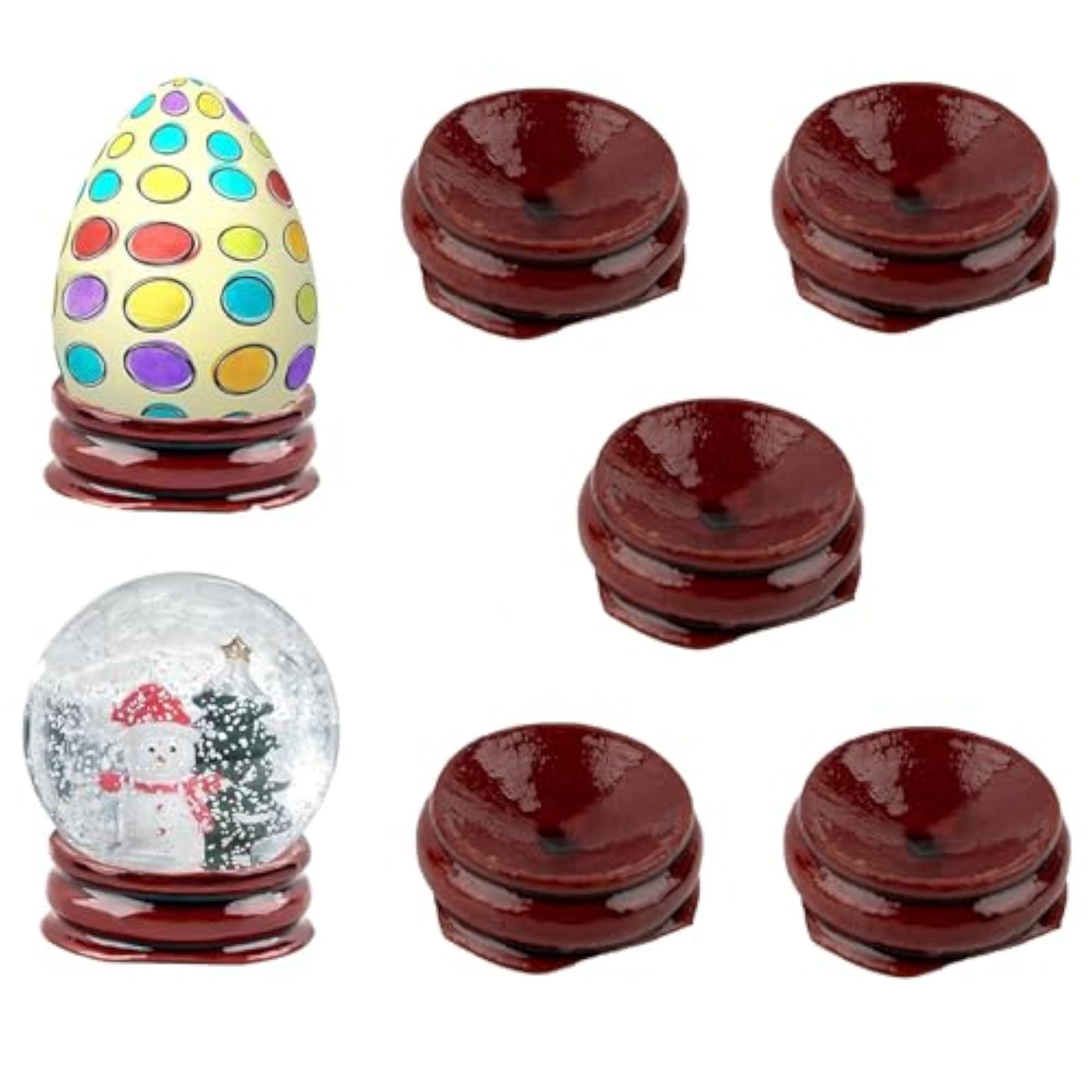 5 Pack Sphere Display Holders, 1" Wooden Crystal Sphere Stands