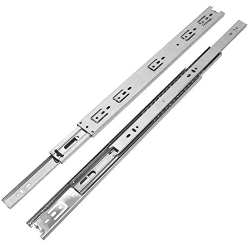 VADANIA 24-Inch Drawer Slide, VA1045 Chrome, Ball Bearing 3 Folds Full Extension, Side Mount, 100 Lb Load Capacity, 1 Pair (2-Pack)