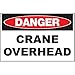 Zing Green Products 20105A, Safety Sign,"Danger Crane Overhead" (Pack of 9 pcs)