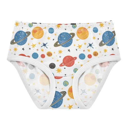 Wusikd Colorful Planets Girls' Underwear Cotton Stars Girls Briefs Soft Toddler Underwear 2T