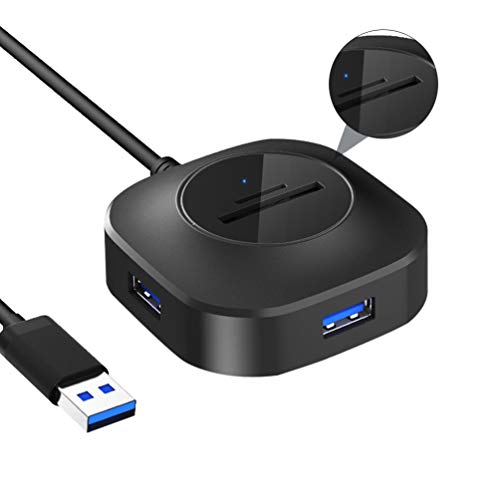 OSALADI Hub USB 3.1 com leitor de cartão 2 portas USB, USB tipo C para cartão SD, memória micro SD 2