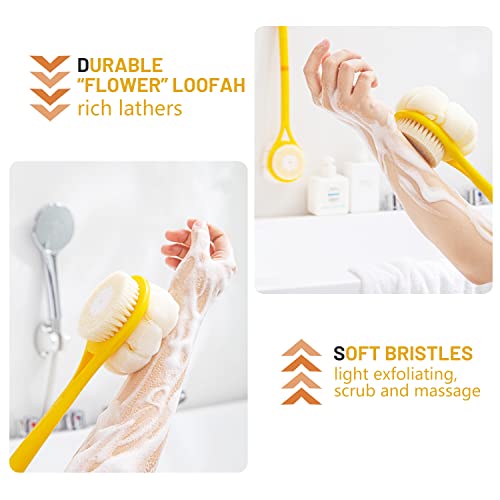 Honoma 2021BRUSH Shower Body Brush,Soft Bristles And Beautiful Pumpkin Loofah 14 Inch Long Handle Back Scrubber Bath Mesh Sponge thumb #2