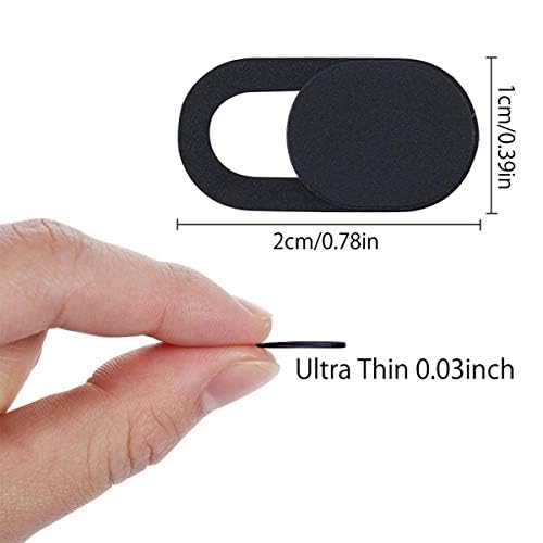 Image of Webcam Cover, 3 Pack 0.03inch Ultra Thin Metal Web Camera Cover Slide with Strong Adhesive for Laptop Desktop PC Macboook Pro iMac Mac Mini Computer Smartphone, Protecting Privacy and Securtiy