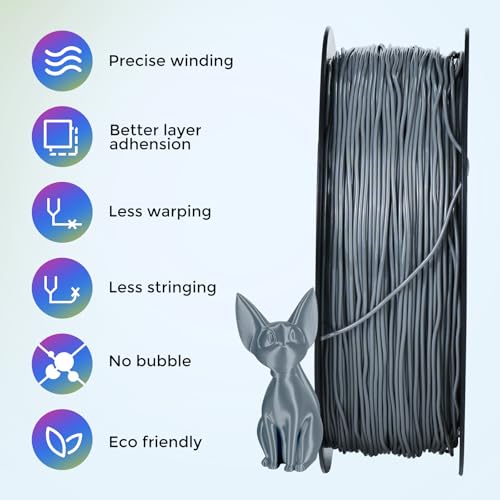 Image of Comgrow TPU Filament 1.75, 3D Printing Filament, Flexible 3D Printer Filament, 95A Soft 3D Printing Filament fit Most 3D Printers Dimensional Accuracy + /- 0.02mm Filament TPU Grey 1kg (2.2lbs)