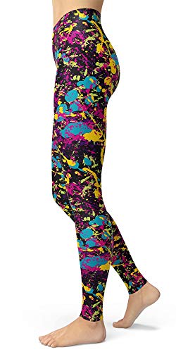 Image of sissycos Women's 80s Leggings Neon Artistic Splash Printed Pants