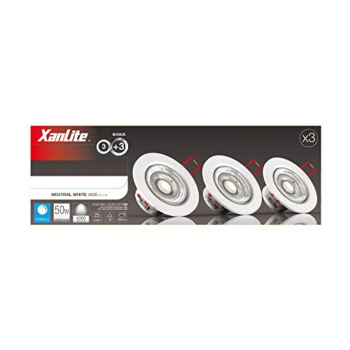 Xanlite, PACK3SEL345CWD, Lot de 3 Spots LED Encastrables, Dimmables, 6W, Blanc Neutre – vue 2