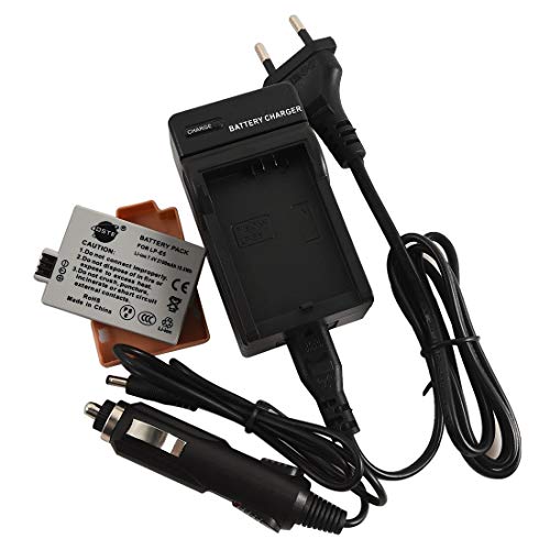 DSTE Rechange Batterie et DC27E Voyage Chargeur pour Canon LP-E5 EOS 450D 500D 1000D Kiss F X2 X3 Rebel XS XSi T1i Digital Caméra Cover
