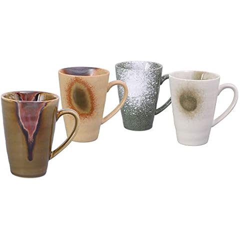 Zekaano Tassen/Teetassen/Becher Set/Teetassen Set 4-teilig Japan Design, 300ml bunt/gesprenkelt Cover