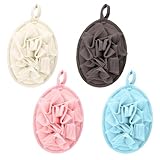 4 Pcs Larger Lightweight Travel Size Loofah, Bath Sponges Mesh Balls for Body Scrubber Exfoliator, Terry Cloth Small Mini Travel Sponges for Men Women Body Scrubber Bath Sponge