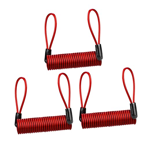 Abaodam 3Pcs Theft Disc Lock Wire Cable Security Lock for Motorcycles Bicycles and Mountain Bikes Durable and Lightweight Material Transparent