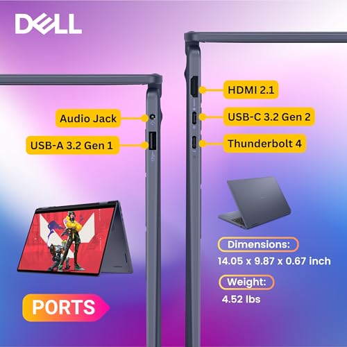 Image of Dell 16 Plus 2-in-1 AI Laptop, 16 inch 2.5K Touchscreen, Intel Core Ultra 9 288V, Copilot PC, Backlit Keyboard, Fingerprint, 1080p Webcam, Wi-Fi 7, Windows 11 Pro, Blue(32GB DDR5 RAM 8533MHz | 2TB SSD)
