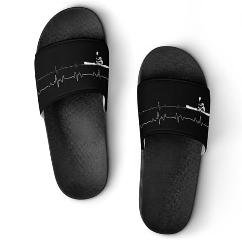 Rowing Heartbeat Unisex Shower Shoes House Slippers Non-Slip Indoor Bathroom Shoes for Pool Beach 44 (270mm)