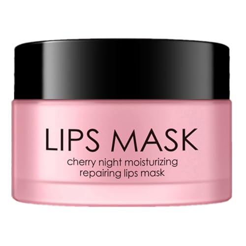 Lip Sleeping Mask Cherry Night Time Lip Mask Overnight Moisturizing Lip Balm Exfoliating Scrub Lips Treatment for Dry Cracked Lips Repair 30g
