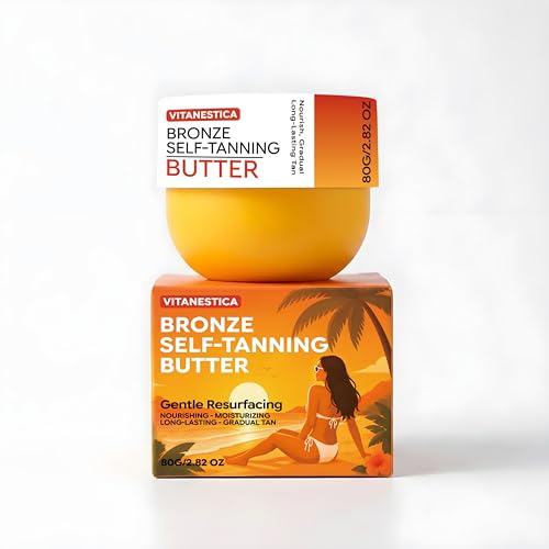 Bronze Tanning Butter for Body Gradual Self Tanner with Hydrating Skincare Formula Natural Sunless Tanner No Orange Tones Fast Absorbing Hyaluronic Acid & Shea Butter 2.82 fl oz