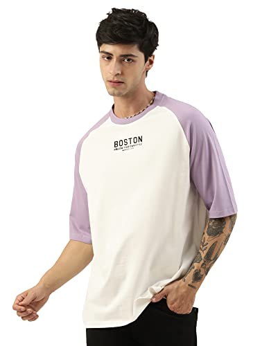 Image of Maniac||Mens||Printed||Round Neck||Raglan||Half Sleeve||Cotton||Oversized||Tshirt
