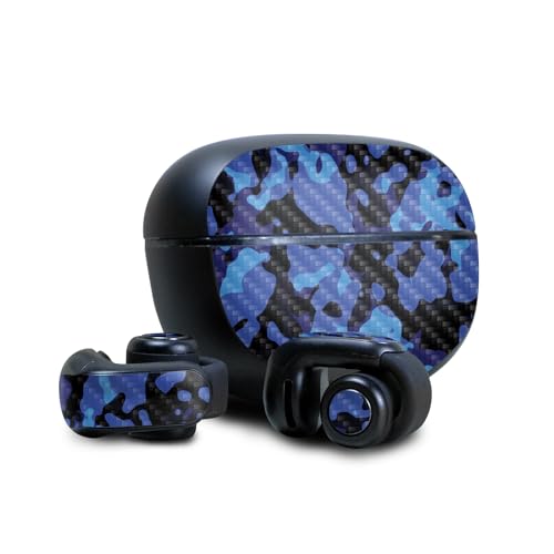 Image of Carbon Fiber Skin Compatible with Bose Ultra Open Earbuds - Blue Modern Camo - Premium 3M Vinyl Protective Wrap Decal Cover - Easy to Apply | Crafted in The USA by MightySkins