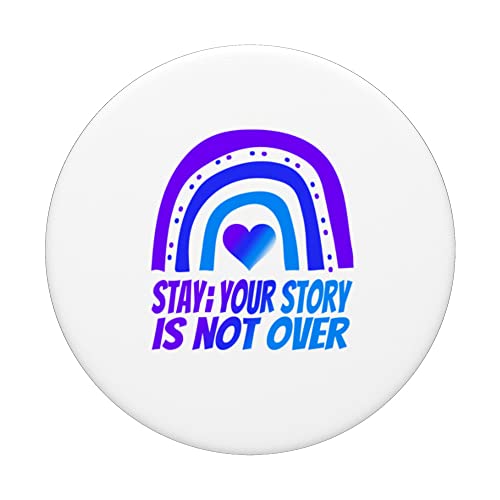 Suicide Awareness Shirt Stay Tshirt Suicide Prevention PopSockets Swappable PopGrip, Black - Image 3
