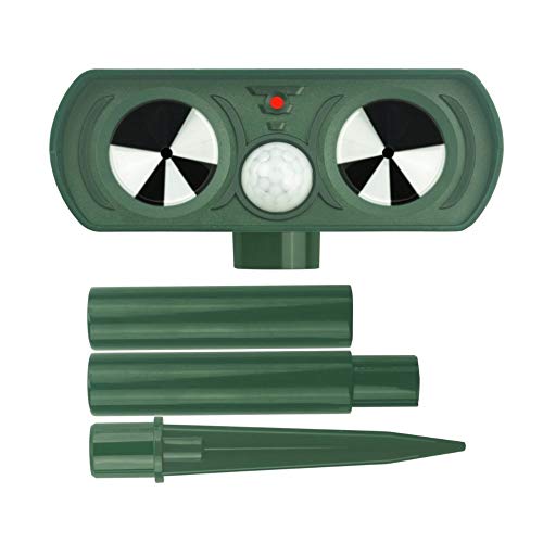 KTSM-Stop-T Expulsor de Aves Al Aire Libre de Aves ultrasónico Repelente Perro Animales dañinos Booster PIR Jardín Sensor Gato Bird Fox Repelente de Mantener a los Animales Dejar Apto para Granja