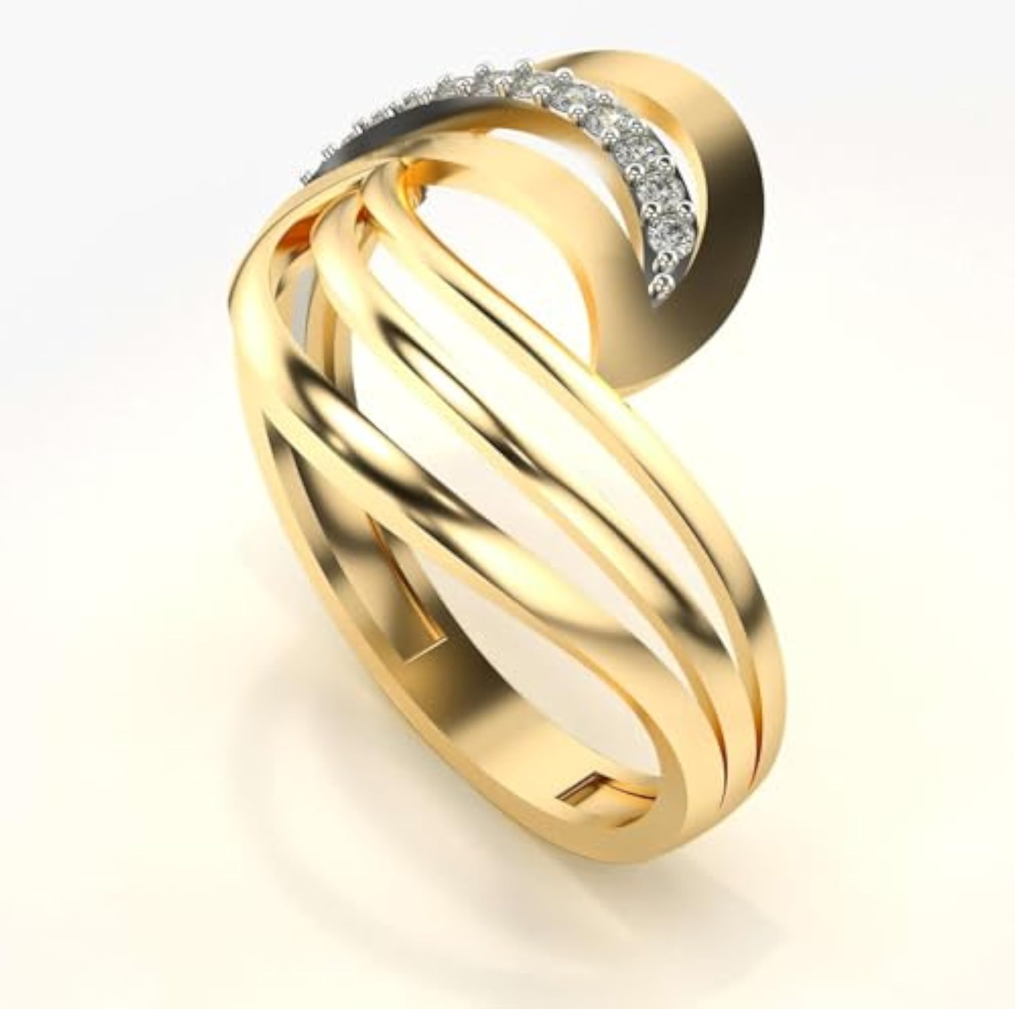 Women's Sterling Silver & Lab Grown Diamond Ring, 0.09cts