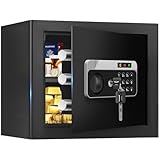 1.3 Cuft Safe Box Fireproof Waterproof, Digital Security Safes for Home Use Fire and Water Proof with Combination Lock, Alarm System and Removable Shelf, Anti-Theft Fireproof Safe For Money, Jewelry
