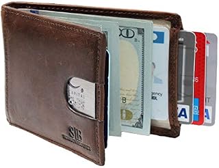 Travel Wallet RFID Blocking Bifold Slim Genuine Leather Thin Minimalist Front Pocket Wallets