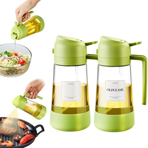 PARACITY Oil Sprayer for Cooking, 2-in-1 Olive Oil Dispenser, 16 oz, 2 Pack