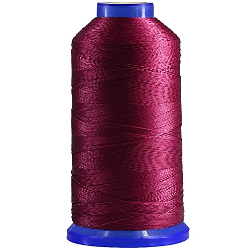 Selric [1700Yards / 26 Colors Available] Tex 70 Bonded Nylon Thread for Leather Sewing 210D/3 T70#69 Heavy Duty Upholstery Thread for Leather and Other Heavy Fabric （Wine Red）