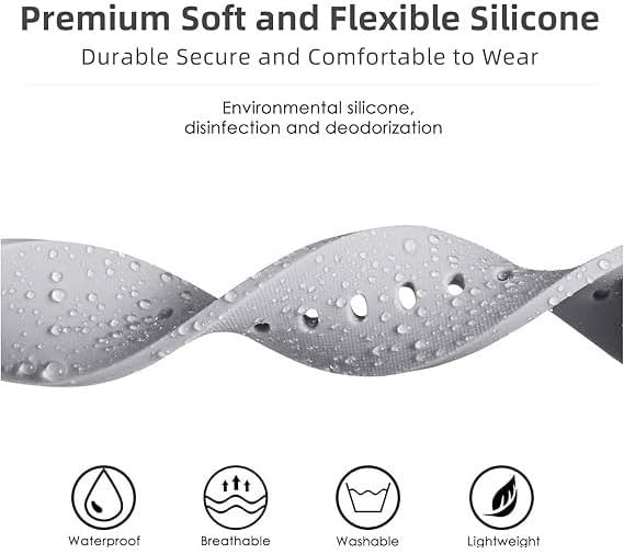 6-Pack Compatible with FITVII HM08 HM58/ for iTech Active 3 /Amzhero-Runfit D26 / Virozis P67 / GADIXY G301 /RLQA Band 2/ KALOC Smart Watch Fitness Tracker Bands, 16mm Soft Silicone Adjustable Wristband Straps Replacement Bands - Image 3