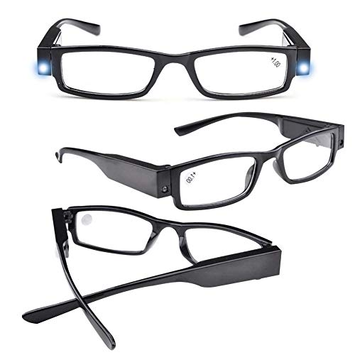 Duanmei Reading Glasses With Light Bright Led Readers With Lights Reading Glasses Lighted Magnifier Nighttime Reader Compact Full Frame Eyewear Clear Vision Unisex Clear Vision Lighted Eye Glasses,+1.0 thumb #2