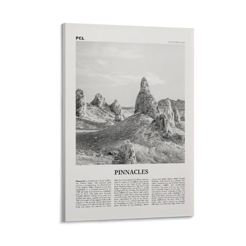 LZTEN Pinnacles National Park Print Black And White, Pinnacles Wall Art, Pinnacles Poster, Pinnacles Photo, Pinnacles Photo, Californie, USA, États-Unis Toile...