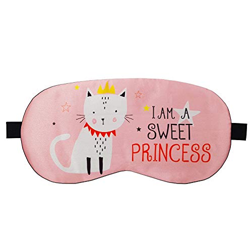Image of Jenna Sleep Eye Mask with Super Smooth And Adjustable Strap- Super Soft & Cozy, Blindfold and Travelling (Silk Princess Pink Gel)