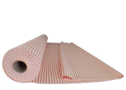 Tela Loneta de Rayas Varios Colores, 280 cm de ancho, 65% Poliéster 35% Algodón, raport 6 mm tejidos para carpas, cortinas, cojines, falsos techos, paredes (Naranja, 4 metros)