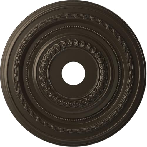 22"OD x 3 1/2"ID x 1"P Cole Thermoformed PVC Ceiling Medallion (Fits Canopies up to 6"), Metallic Dark Bronze