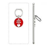 DIYthinker Zitat Behalten Sie Ruhe und Liebe-Rot-Handy-Ring Ständer Halter Halterung Universal-Smartphones Unterstützung Geschenk Mehrfarbig