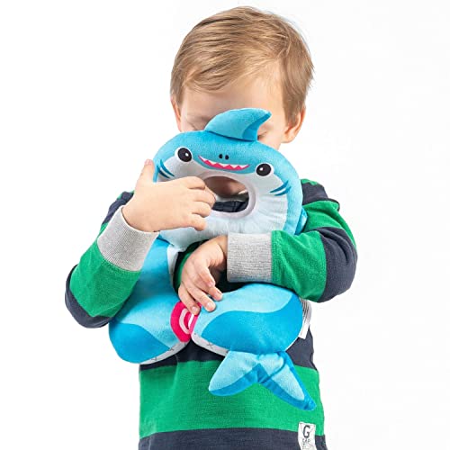 Benbat Travel Neck Pillow For Kids Toddler Comfortable Headrest Sleep Support For Car, Flights & Road Trips. Blue Shark, Child Size 1-4 Years #TOP5