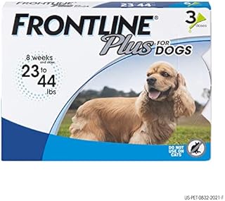 Frontline Plus Flea and Tick Treatment for Dogs (Medium Dog, 23-44 Pounds, 3 Doses)